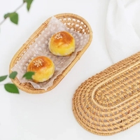 Panier de rangement ovale en rotin écologique multifonctionnel pour organiser les articles de cuisine, la décoration de la maison, le service du pain et des aliments, OEM ODM fabriqué au Vietnam