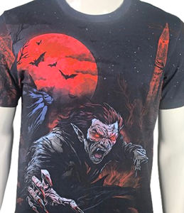 Camisetas de Manga Corta con Cuello Redondo para Hombre, Estampado Digital Sólido, Casual, de Spandex/Algodón, Tejido de Punto Transpirable y Antibolitas, 180g, Corte Regular - Product Image 3