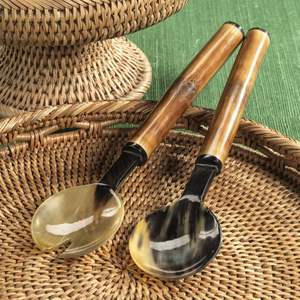 ชุดช้อนเขาควายธรรมชาติเครื่องใช้ในบ้านความจุ10มล. เครื่องครัวสำหรับภาชนะสำหรับใส่กาแฟชาไวน์ - Product Image 3