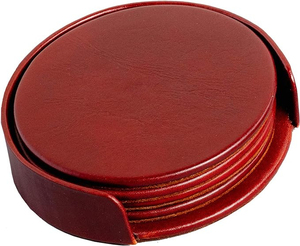 Sous-verre en cuir véritable moderne, impression personnalisée, sous-verre pour tasse à café, logo, vente en gros, sous-verre vierge, écologique, réutilisable, cadeau promotionnel pour boissons - Product Image 3