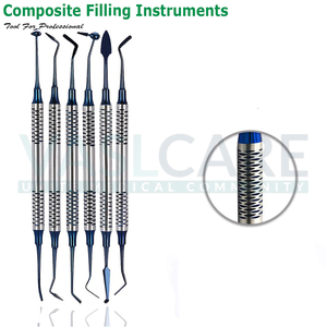 Remplissage composite dentaire plastique plat embouts en titane et or lot de 10 instruments chirurgicaux par Vaslcare - Product Image 4