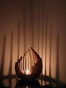 Bougeoir en chêne bougeoir en bois bougeoirs en bois pour la décoration intérieure - Product Image 6