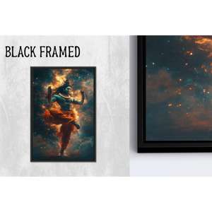 Impression sur toile du dieu hindou Shiva, art moderne élégant, œuvre d'art personnalisée, 1P encadrée en noir - Product Image 1