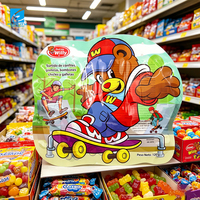 Pochette personnalisée en forme de bonbon avec fenêtre, en plastique laminé, résistante à l'humidité, multicolore, pour bonbons gélifiés, certifiée ISO