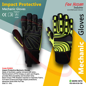 Guantes mecánicos antideslizantes protectores contra impactos de alta calidad para uso diario 2024 Guantes de cuero de Pakistán - Product Image 6