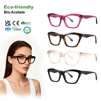 Monture de lunettes optiques unisexe œil de chat en BIO-acétate de haute qualité avec logo personnalisé pour homme et femme