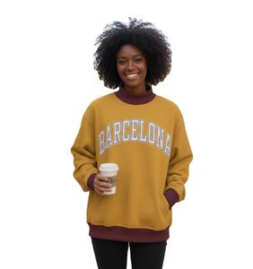 Women's Winter Casual <b>Long</b> Sleeve Mock Neck <b>Sweatshirt</b> Custom Logo Front Pullover Fleece Polyester/Cotton - Product Image 1