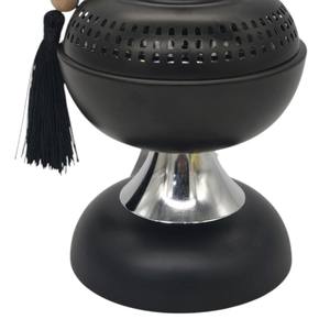 Quemador de Incienso Moderno de Metal Negro Mate con Detalles Plateados y Decoración para el Hogar, Uso en el Golfo y Medio Oriente - Product Image 3