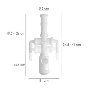 Sifone Estensibile per Bottiglia 1 1/2" Uscita O/ 40mm 2 Prese per Lavatrice - Product Image 2
