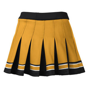 Jupe de pom-pom girl personnalisée OEM pour femmes, top ventes, jaune et bleu, jupe en polyester pour femmes à prix d'usine - Product Image 2