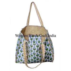 Sacs fourre-tout en coton matelassé vintage de grande taille, sacs fourre-tout en coton personnalisés à la mode, sacs de voyage pour femmes, sacs à main à imprimé floral, sac à bandoulière - Product Image 4