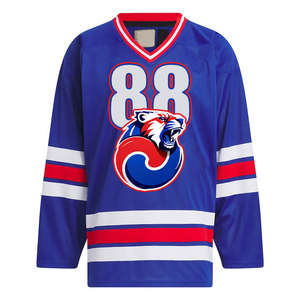 Ensemble de maillots de hockey sur glace de haute qualité Impression par sublimation personnalisée Tissu 100% polyester léger et durable pour l'entraînement en équipe - Product Image 2