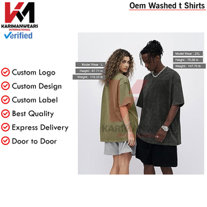 Camiseta Vintage de gran tamaño con lavado ácido para hombre, ropa de calle básica de algodón, camisetas holgadas sólidas, camisetas holgadas de Hip Hop Unisex - Product Image 3