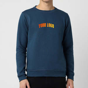 Sweat-shirt pour homme de couleur unie tendance, logo imprimé DTG personnalisé, sweat-shirt surdimensionné à épaules tombantes, respirant pour homme - Product Image 2