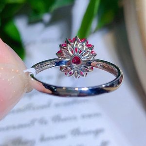 Fait à la main à la mode 925 en argent Sterling rubis ovale coupe verre rempli anneau rhodium juillet pierre de naissance mariage fiançailles anniversaire - Product Image 5