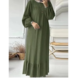 Abaya manches longues à volants à la mode pour printemps et automne pour femmes musulmanes, à vendre, nouveauté - Product Image 3