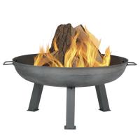 Grande Brasero d'extérieur au charbon de bois en fonte avec poignées métalliques portables, Table de brasero sans fumée pour camping et jardin, Fournitures de jardin