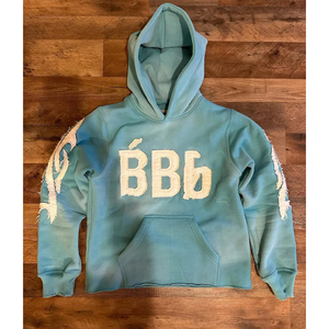 Sweat à capuche brodé avec appliques personnalisées Pull Over Acid Wash Vintage Washed Men Streetwear OEM Hoodie - Product Image 1