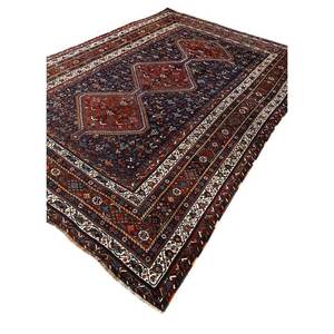 Alfombra de Lana Azul Anudada a Mano Aalam Paem-85, Rectangular 9x12, con Diseño de Medallón Tipo Rompecabezas, para Pasillo, Entrada y Sala de Estar - Product Image 2