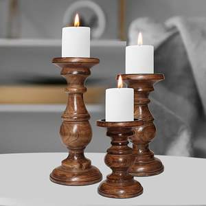 Venta al por mayor hecho a mano de alta calidad más caliente candelabros de madera estilo para el hogar/boda decorar por HF CRAFTS - Product Image 2