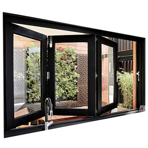 Hiện đại nhôm bi-gấp cửa sổ louver thiết kế-dọc gấp kính cho biệt thự không gian ngoài trời thép không gỉ theo dõi mịn - Product Image 2