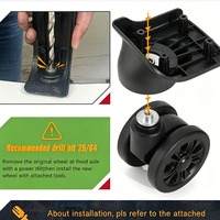Kit de remplacement de roulettes pour valise, noyau en acier 360° °   Roues pivotantes silencieuses pour valises, compatibles avec la plupart des bagages à roulettes, 2 pièces