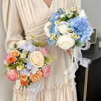Bouquet de mariée Monet Garden à tenir à la main, arrangement de fleurs artificielles en soie pour mariage, fiançailles, fête, cérémonie de mariage