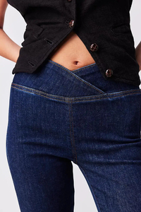 Saleh Enterprises Ladies High Waist Flare Bottom Jeans Washed <b>Stretch</b> <b>Denim</b> Eco-Friendly Breathable Quick Dry Color Fade Proof - Product Image 6