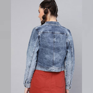 Precio al por mayor nuevas chaquetas vaqueras de moda para mujer, ropa de invierno transpirable de talla grande para mujer, Chaquetas vaqueras ajustables para mujer - Product Image 2