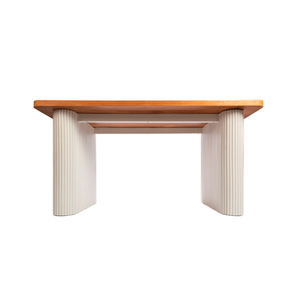 Experience the elegance of the WT005 Alia <b>Table</b> in <b>White</b> Wash finish handcrafted in Indonesia to bring rustic charm - Product Image 1