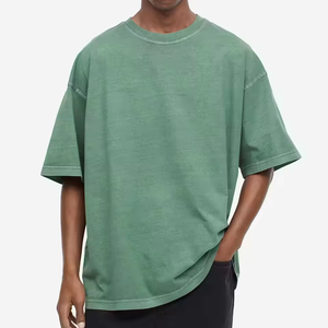 Wholesale Oversized <b>Short</b> <b>Sleeve</b> Washed T <b>Shirt</b> Customized Puff Print Crew Neck T <b>Shirts</b> Heavyweight <b>Men</b> Casual T-<b>shirts</b> - Product Image 2