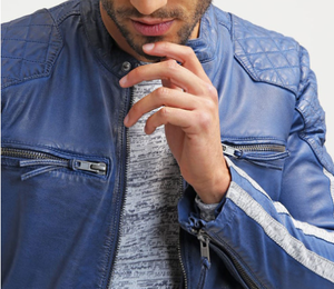 Veste en cuir professionnelle de haute qualité pour hommes Veste en cuir de mouton pour hommes vente en gros - Product Image 4