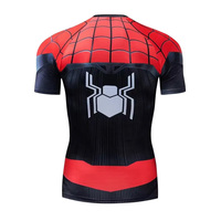 T-shirt de compression à col rond pour homme, séchage rapide, motif Spider-Man, sublimé, rash guard, vente en gros
