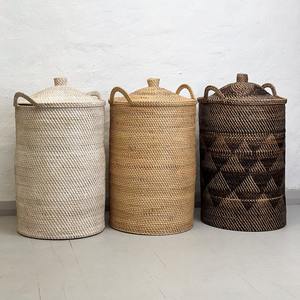 Hand-woven rattan <b>hamper</b> <b>boxes</b> luxury bin <b>hampers</b> with carry handles for room storage & decor - Product Image 4