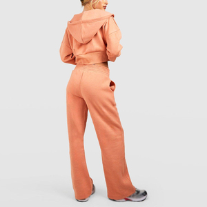 Sweat-shirts courts pour femmes, personnalisés avec logo, effet délavé, épais, style hip-hop, imprimés, en polyester/coton, grandes tailles, conception OEM, vente en gros - Product Image 5