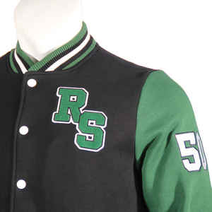 Chaqueta bomber de piloto verde callejero de nuevo diseño con parches de chenilla bordado elegante chaquetas universitarias con letras de graffiti - Product Image 3