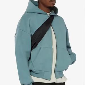 Sweat à capuche surdimensionné en molleton de coton 100 pour hommes, 400g/m2, haute qualité, décontracté, tissu tricoté gaufré doux - Product Image 4