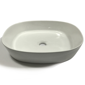 Controsoffitto in ceramica quadrata rotonda bianca 44x44x14 cm con finitura lucida per lavandini da bagno 1 confezione - Product Image 2