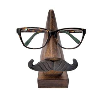 Porte-lunettes en bois support en forme de nez fait à la main pour bureau bureau décor à la maison cadeaux - Product Image 5