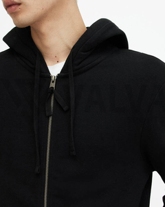 Sweat à capuche zippé respirant en molleton thermique 100 % coton de qualité supérieure, coupe classique, brodé, motif uni imprimé, printemps, prix bas - Product Image 6