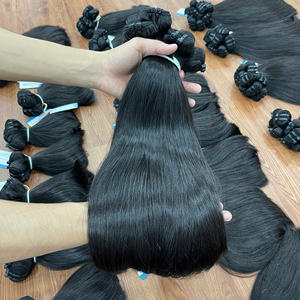 Extensions de cheveux naturels lisses à double trame, très vendues, 100% cheveux humains vierges vietnamiens, texture noire naturelle - Product Image 4