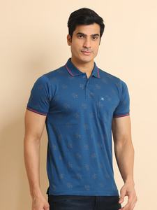 Camiseta de hombre de algodón 100% mercerizado de moda para cuello de Polo media manga con estampado de moda elegante cómodo Regular Fit Versati - Product Image 5