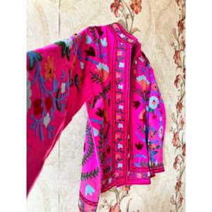 Stylish <b>Vintage</b> Hand Embroidered Eco-Friendly Lightweight Cotton Bomber Jacket Solid Pattern Comfortable Breathable Winter <b>Coat</b> - Product Image 3