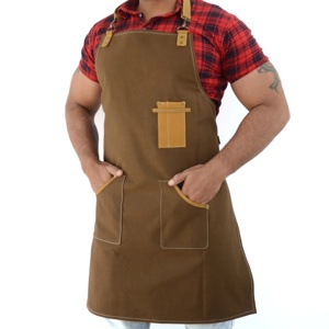 Delantal duradero con logotipo personalizado para salón de peluquería, corte de pelo, barbería, cocina, capa, chaleco, delantal de lona y cuero para hombres y mujeres - Product Image 1