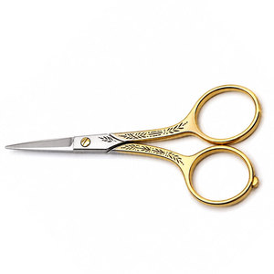 Tijeras para Cejas de Acero Inoxidable con Mango de Cerámica Dorado, Hoja Recta Afilada, Herramienta de Belleza y Cuidado Personal, No Plegables, para Diestros - Product Image 6