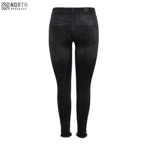 Nueva llegada verano y otoño nuevos pantalones vaqueros de cintura media mujeres Denim lápiz pantalones elásticos lápiz Color negro Jeans servicio Oem - Product Image 4