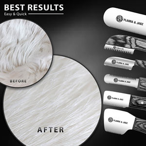 Juego de 6 herramientas de aseo para perros de acero inoxidable ecológicas con peines con mango de madera para limpieza de mascotas - Product Image 3