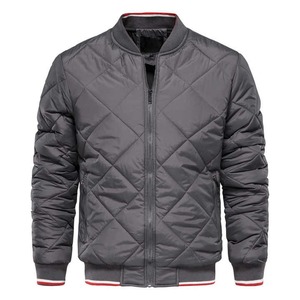 Haute qualité nouveau élégant hommes col côtelé fermeture éclair complet matelassé Bomber coupe-vent personnalisé rembourré bouffant veste - Product Image 5