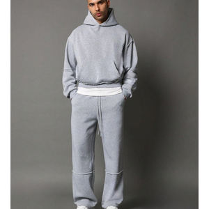 Oversized Boxy Man Colour Block Zip Hooded Tracksuit Tall Oversized Boxy Zip Panel Wide <b>Jogger</b> Tracksuit - Product Image 5