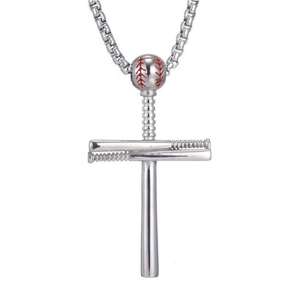 Colgante de Cruz con Diamantes de Moissanita en Plata de Ley 925 Chapada en Oro de 14K, Estilo Hip Hop para Hombre, Colgantes de Bate de Béisbol - Product Image 4